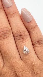 1.13ct | Salt & Pepper Pear Shape Rose Cut Diamond - Modern Rustic Diamond