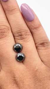 5.05cttw | Black Round Shape Brilliant Cut Diamond Matched Pair - Modern Rustic Diamond