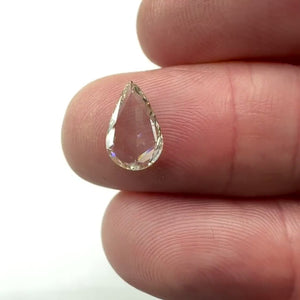 0.95ct | Champagne VVS Pear Shape Rose Cut Diamond - Modern Rustic Diamond