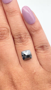 4.65cttw | Black Cushion Shape Rose Cut Diamond Matched Pair - Modern Rustic Diamond