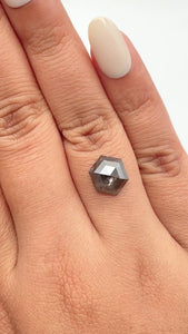 2.44ct | Rustic Hexagon Shape Rose Cut Diamond - Modern Rustic Diamond