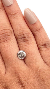 2.10ct | Salt & Pepper Round Shape Brilliant Cut Diamond - Modern Rustic Diamond