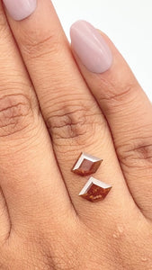 1.15cttw | Rustic Shield Shape Rose Cut Diamond Matched Pair - Modern Rustic Diamond