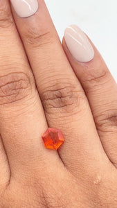 0.91ct | Orange/ Hexagon Shape Step Cut Diamond - Modern Rustic Diamond