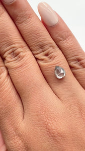 1.36ct | Salt & Pepper Pear Shape Rose Cut Diamond - Modern Rustic Diamond