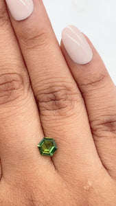 0.84ct | Green/ Hexagon Shape Step Cut Diamond - Modern Rustic Diamond