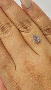 1.00ct | Salt & Pepper Pear Shape Rose Cut Diamond - Modern Rustic Diamond