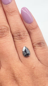 3.25cttw | Black Pear Shape Rose Cut Diamond Matched Pair - Modern Rustic Diamond